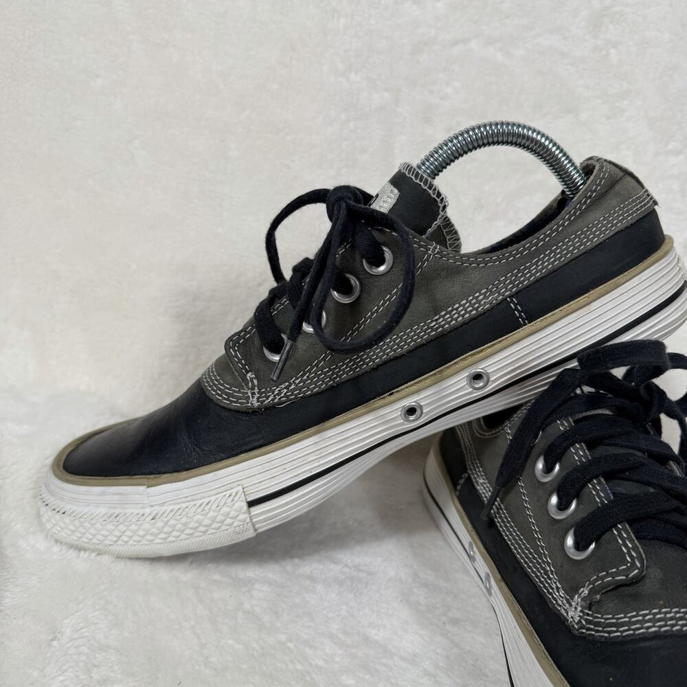 Converse All Star Leather Duck Boot Low Top Sneakers Black Gray Mens 9/Womens 11 - Picture 8 of 14